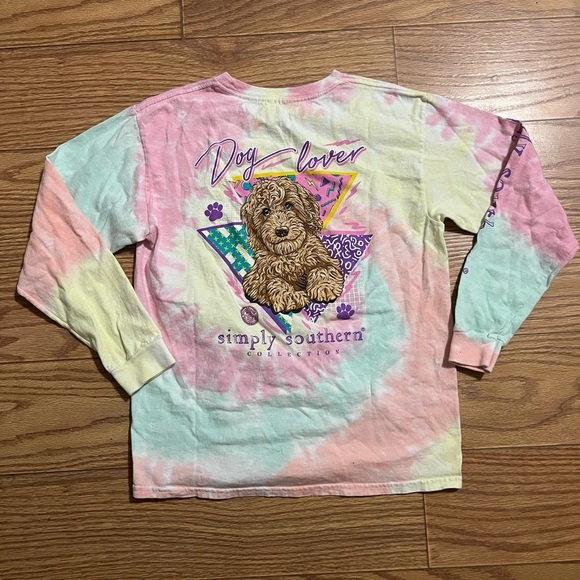 Simply Southern Dog Lover Shirt Youth Large - Picture 1 of 7